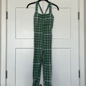 OFFLINE by Aerie Green Houndstooth Jumpsuit